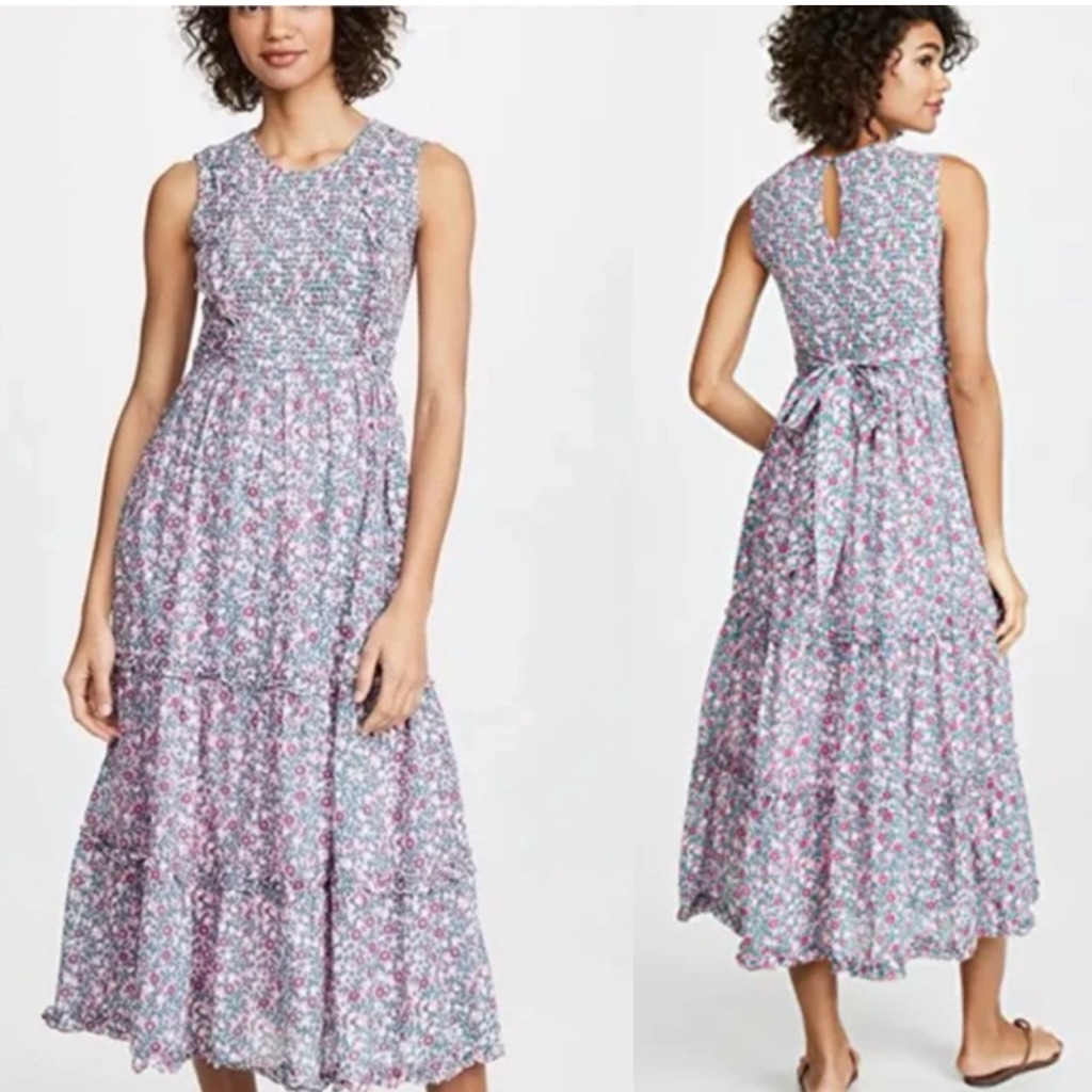 Banjanan Isha Floral Midi Dress Sz Small